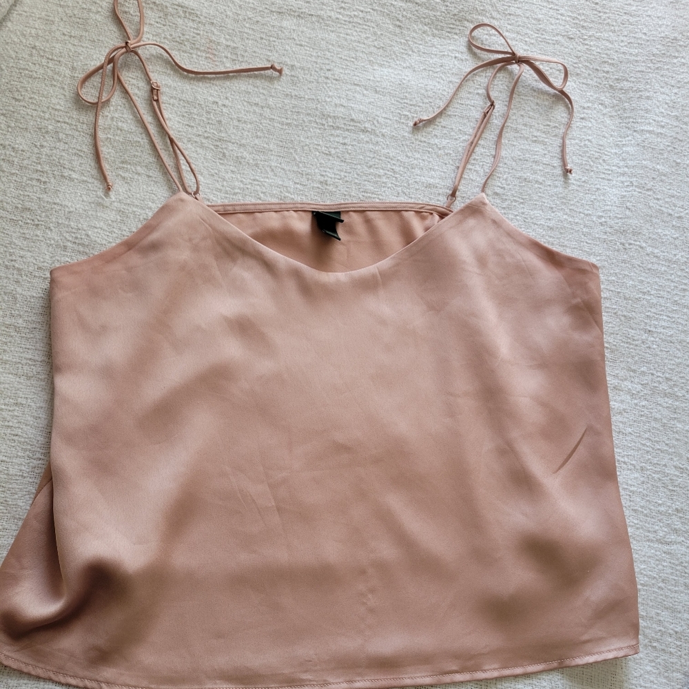 Wild fable faux silk Pink Tank Top Size L